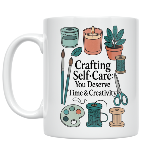 Crafting Self-Care with Art Supplies - Craft Enthusiast - 11 oz Ceramic Coffee Mug