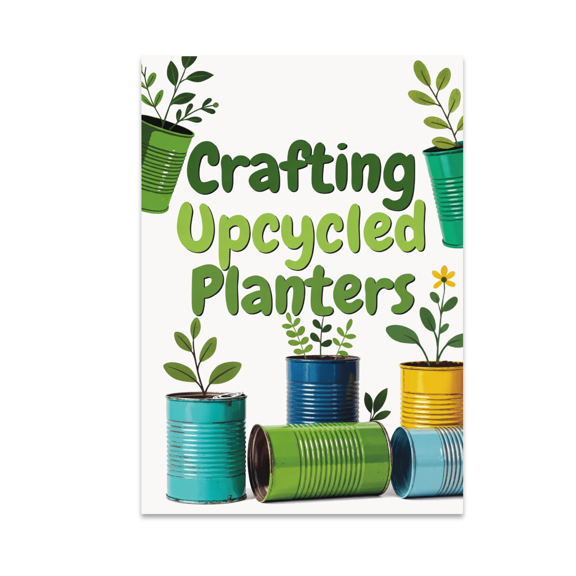 Crafting Upcycled Planters Poster - Eco-Conscious Crafters - 13x19 Poster Print