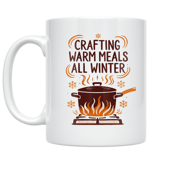 Crafting Warm Meals All Winter - Winter Cooking Enthusiast - 11 oz Ceramic Coffee Mug