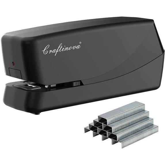 Craftinova Electric Stapler, Automatic Stapler Desktop, 25 Sheet Capacity, No Jam Technology, Includes 2000 Staples and 1 adapters ,AC or Battery Powered Stapler Heavy Duty