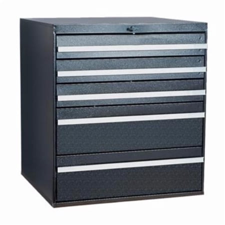 Craftline 5 Drawer Metal Storage Cabinet with Knob Lock Black