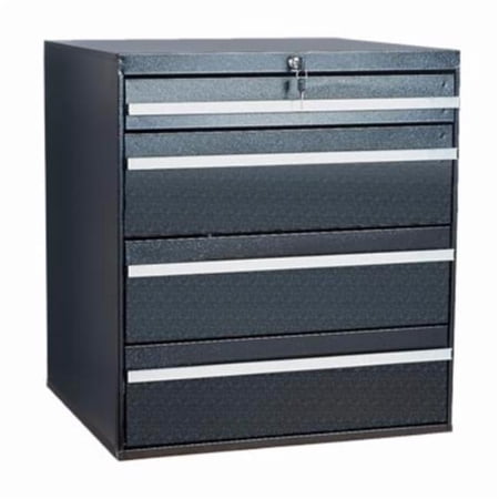 Craftline Lockable 4 Drawer Metal Cabinet Black