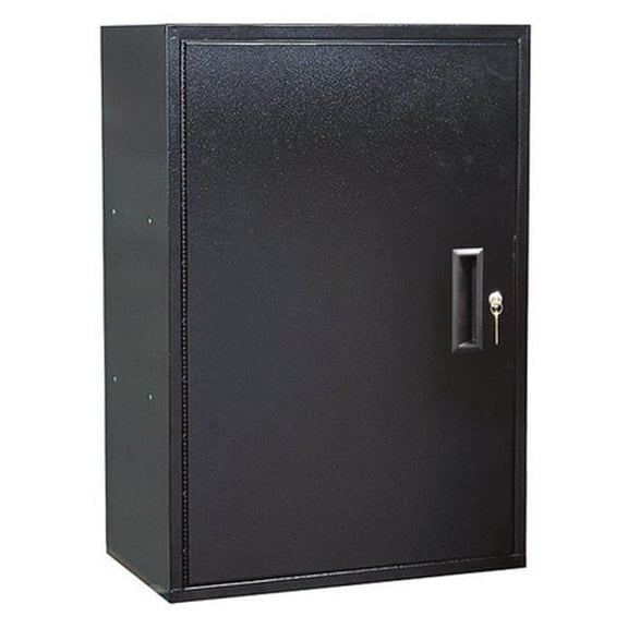 Craftline One Door Metal Storage Utility Cabinet with Keyed Lock  Black