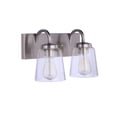 thumbnail image 1 of Elsa 2 - Light Brushed Polished Nickel/Silver Incandescent Glass And Steel Wall Sconce, 1 of 7