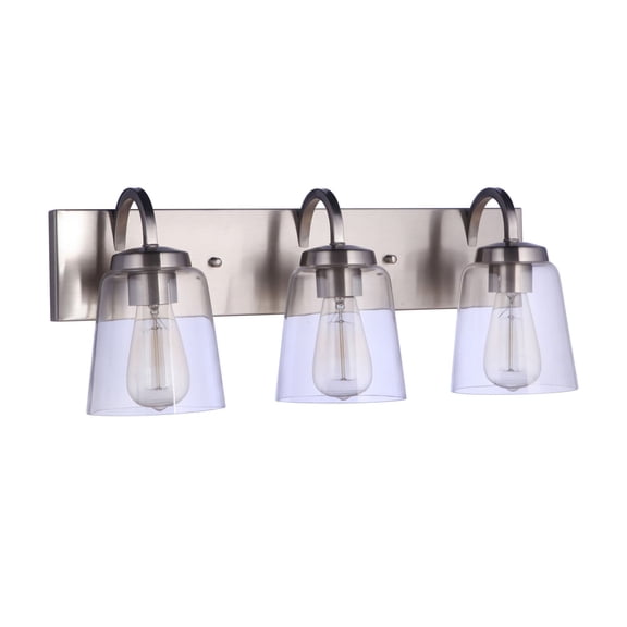 Elsa 3 - Light Brushed Polished Nickel/Silver Incandescent Glass And Steel Wall Sconce