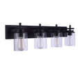 thumbnail image 1 of Reeves 4 - Light Flat Black Black Incandescent Glass And Steel Wall Sconce, 1 of 7
