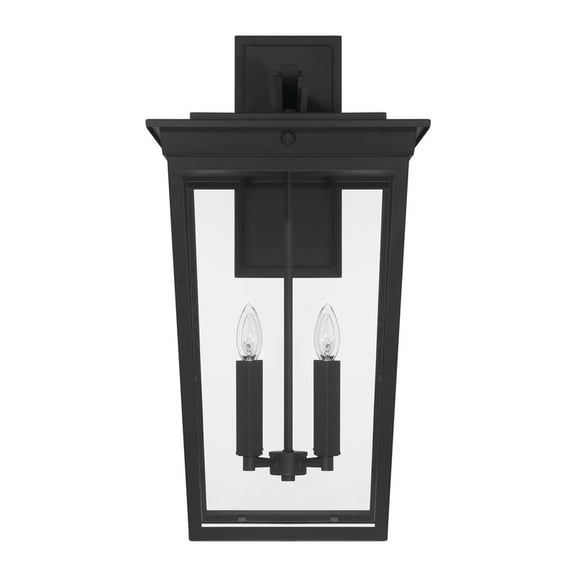 Craftmade 27.5 in. 4 Light Textured Black Finish Outdoor Wall Lantern Sconce w/ Clear Glass