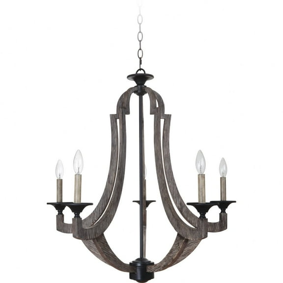 Craftmade 35125 Winton 5 Light 30" Wide Candle Style Chandelier - Wood