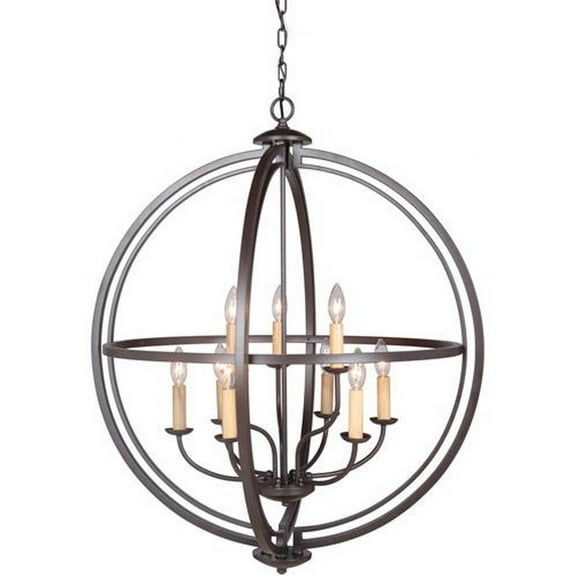 Craftmade 40139 Berkeley 9 Light 30" Wide 2 Tier Cage Chandelier - Brown