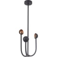 thumbnail image 1 of Craftmade 49223-MBKGL-LED Foundry 3 Arm LED Chandelier in Matte Black/Gold Leaf, 1 of 2