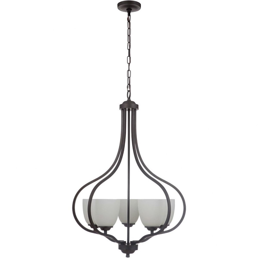 49935-ESP-WG-Craftmade Lighting-Serene - Five Light Foyer in Transitional Style - 25 inches wide by 34.5 inches high-Espresso Finish    -Traditional