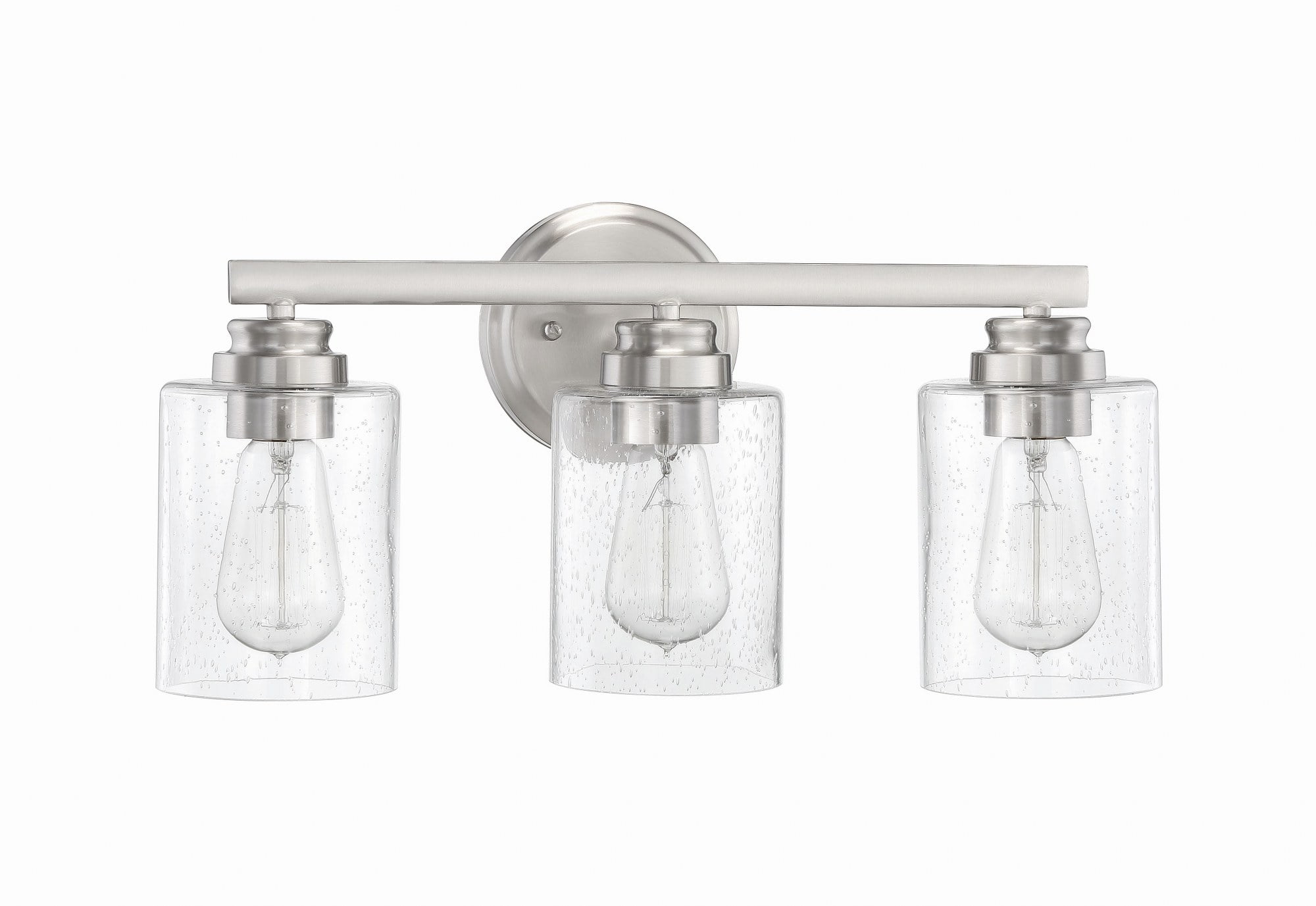 Polished Nickel 3-Light Dimmable Vanity Light with Clear Shades