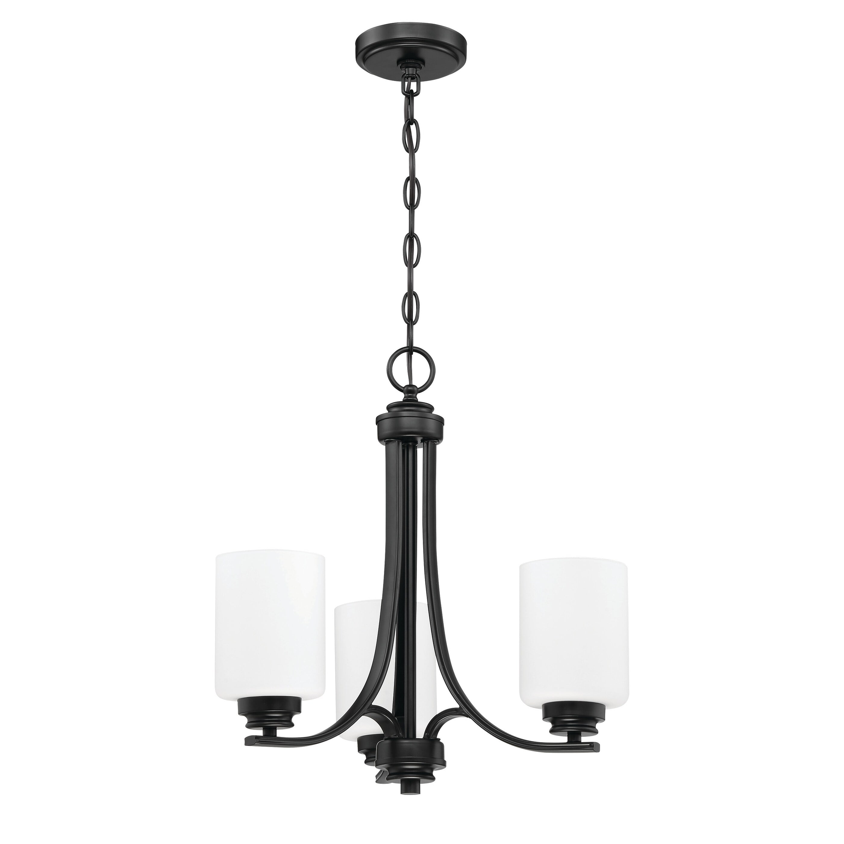 Bolden 18'' Black and White Frosted Glass Chandelier