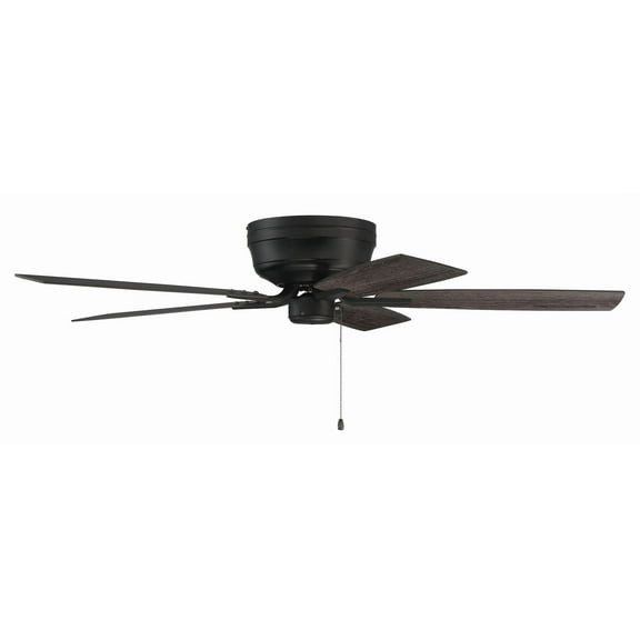 Craftmade  52" Pro Plus Hugger Ceiling Fan Flat Black  w/ Flat Black/Greywood Blades - Pull Chain