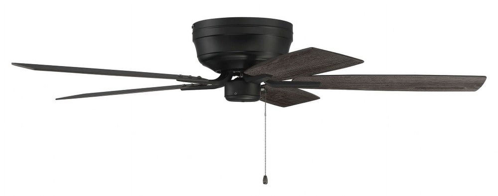 Flat Black 52" Low Profile Ceiling Fan with Reversible Blades