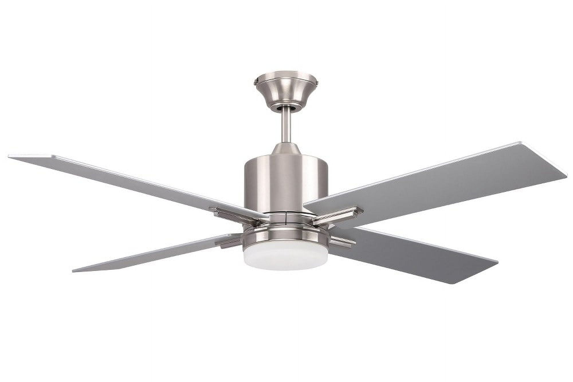Transitional 52" White Low Profile Ceiling Fan with LED Light