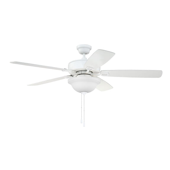 Craftmade  52" Twist N Click Ceiling Fan with 1 Light White