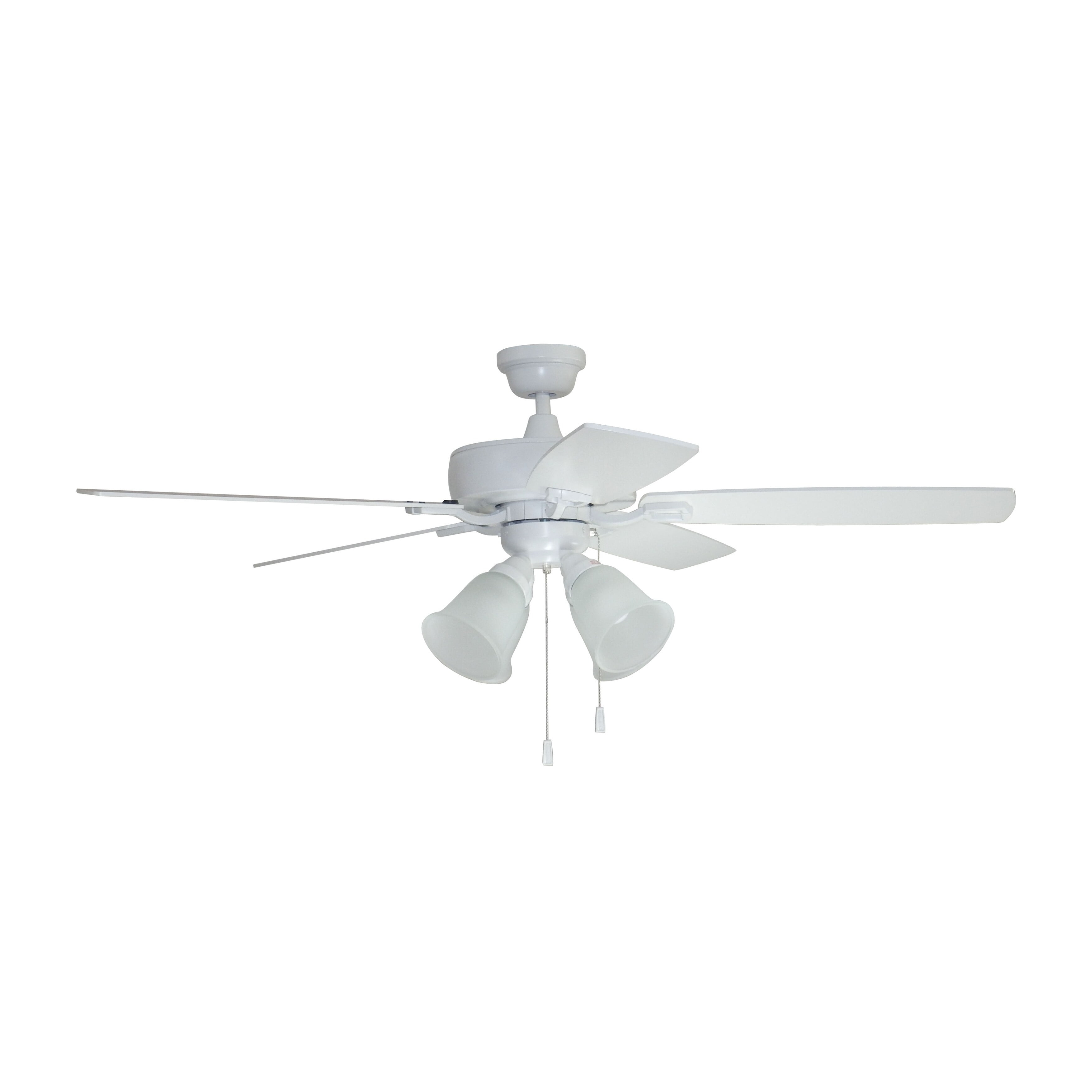 Craftmade 52" Twist N Click Ceiling Fan with 4 Lights White