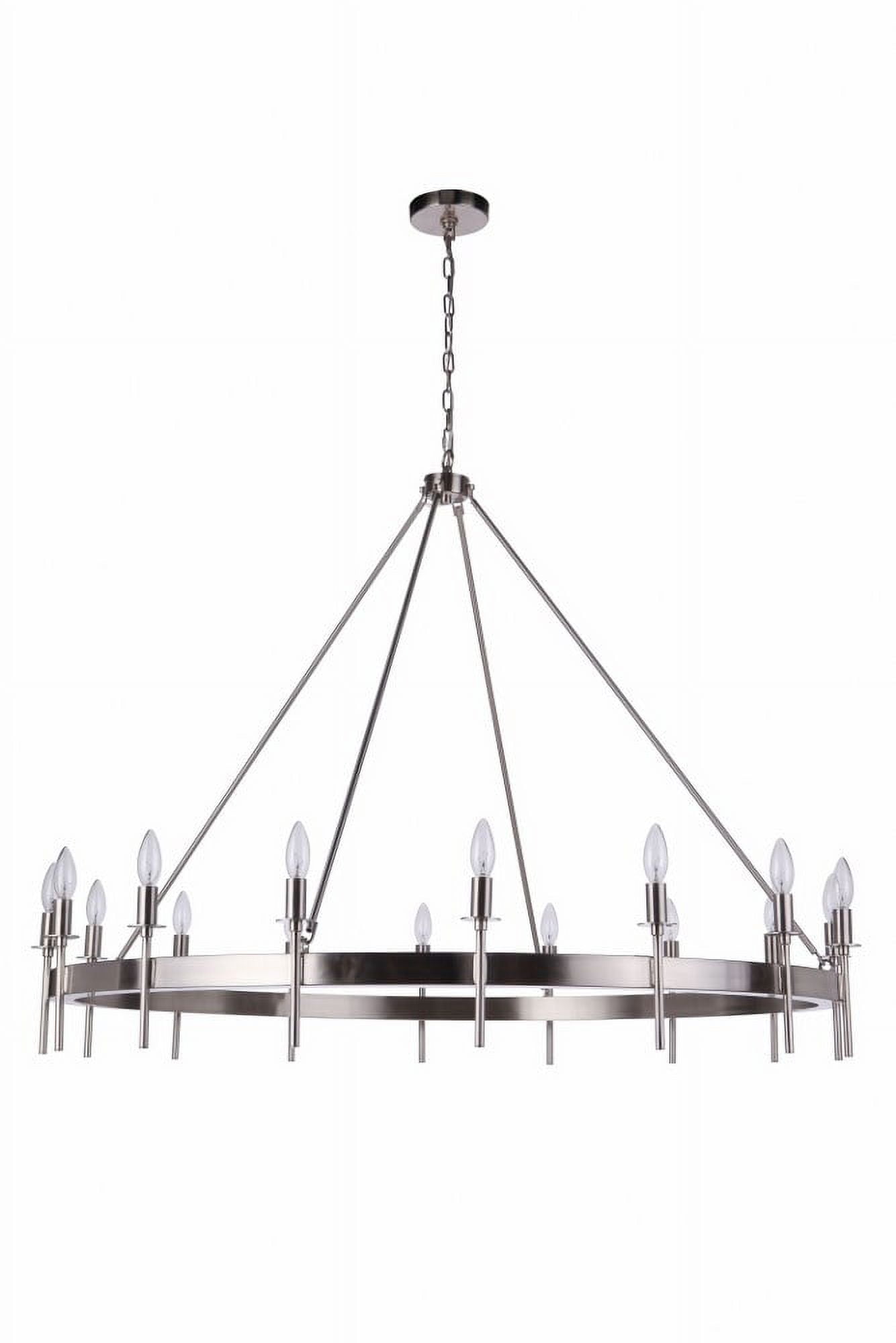 Larrson 48" Brushed Nickel 16-Light Taper Candle Chandelier