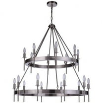 Craftmade 54318 Larrson 18 Light 36" Wide Taper Candle Style And Ring Chandelier - Nickel