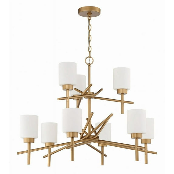 Craftmade 54629 Cadence 9 Light 32" Wide Pillar Candle Chandelier - Gold