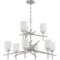 Craftmade 54629 Cadence 9 Light 32" Wide Pillar Candle Chandelier - Nickel