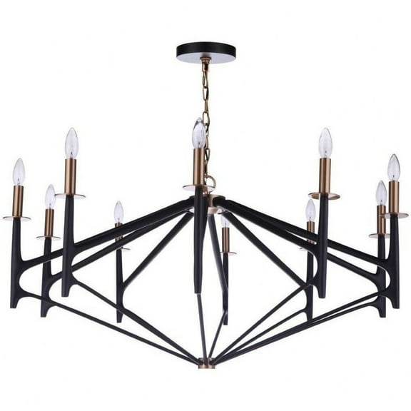 Craftmade 55510 The Reserve 10 Light 43" Wide Taper Candle Style Chandelier - Flat Black /