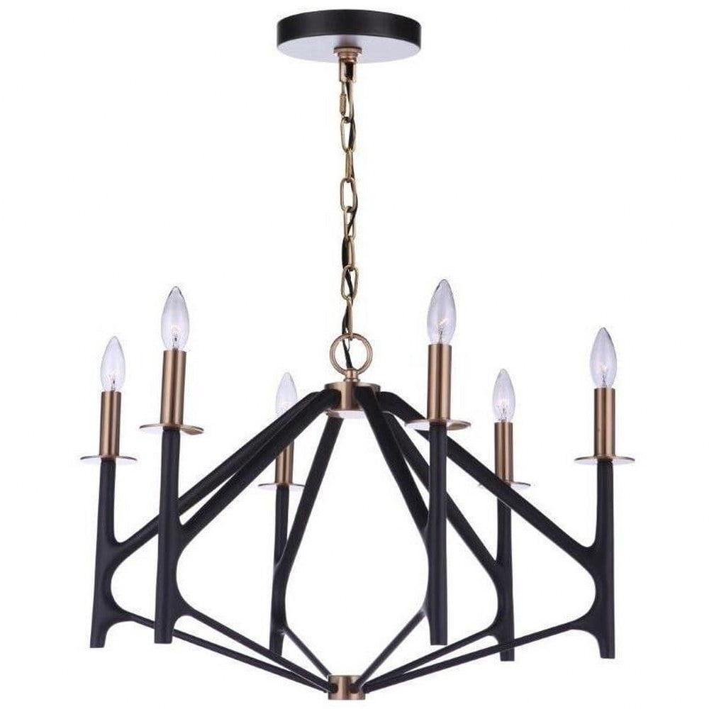 Craftmade 55526-FBSB The Reserve 6 Light 27" Wide Taper Candle Style Chandelier - Flat
