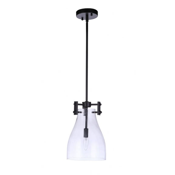 55891-FB Craftmade Lighting Chardonnay - 1 Light Mini Pendant In Transitional Style-13 Inches Tall and 8.88 Inche Wide-Flat Black Finish