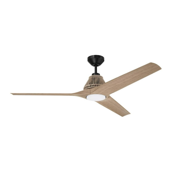 Craftmade - 56 in. Sea Scape Indoor/Outdoor Flat Black Finish Ceiling Fan w/ Optional Integrated LED Light and Remote Control Included