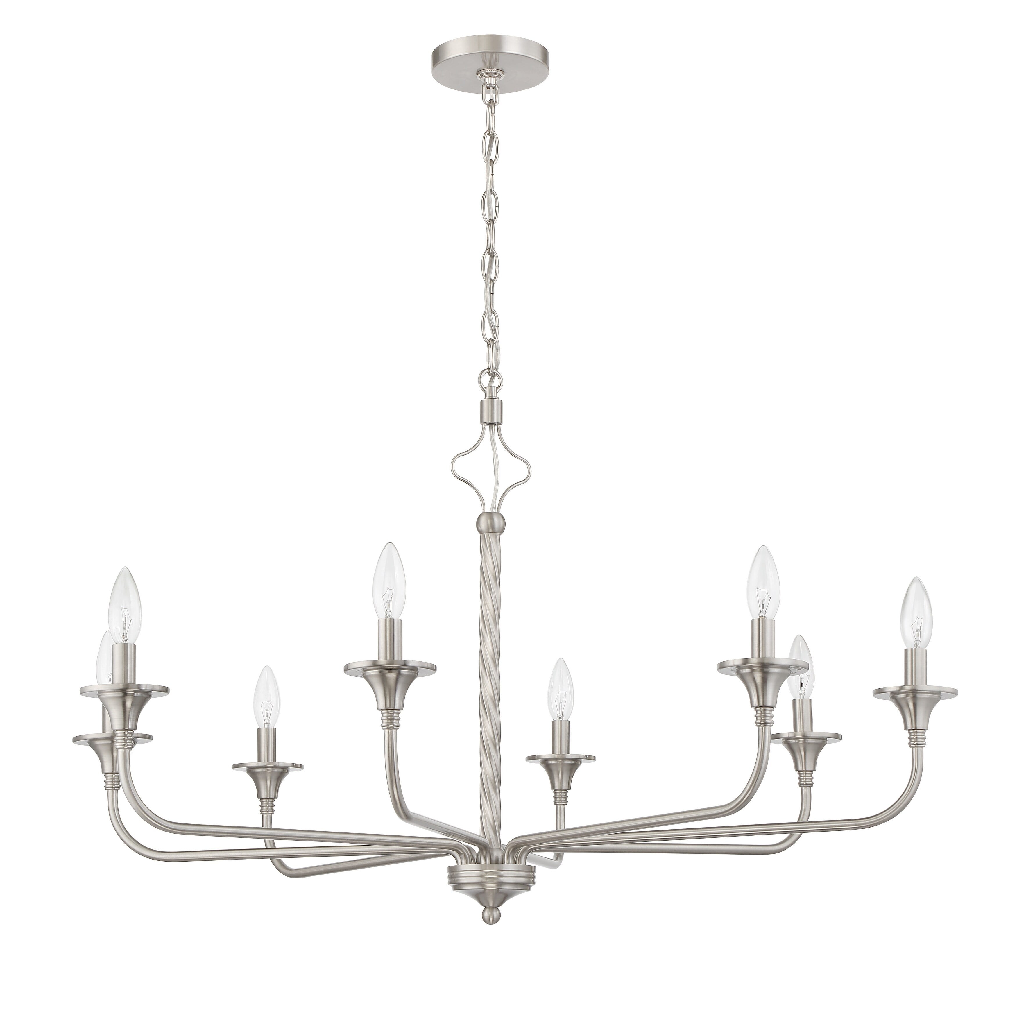 Jolenne Brushed Nickel 8-Light Candle Style Chandelier