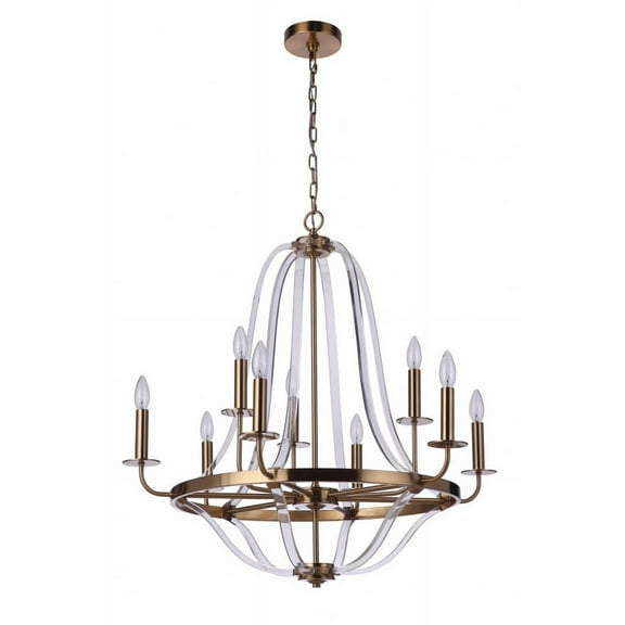 Craftmade 57729 Graclyn 9 Light 31" Wide Taper Candle Style Chandelier - Brass
