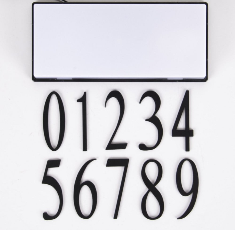 11.5'' White and Black LED Illuminated Address Plaque