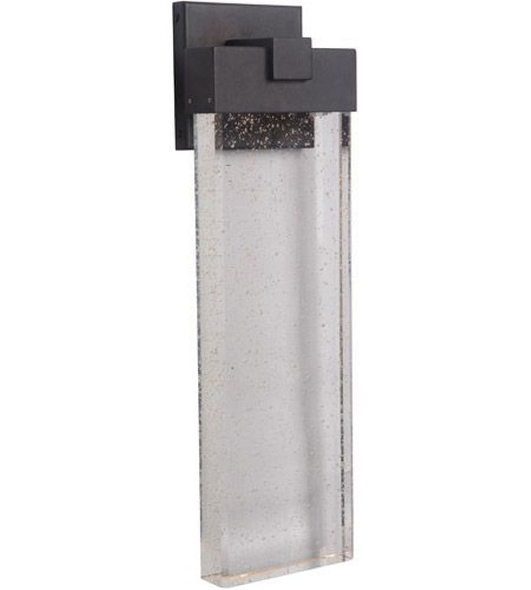 Textured Matte Black and Clear Glass LED Wall Sconce