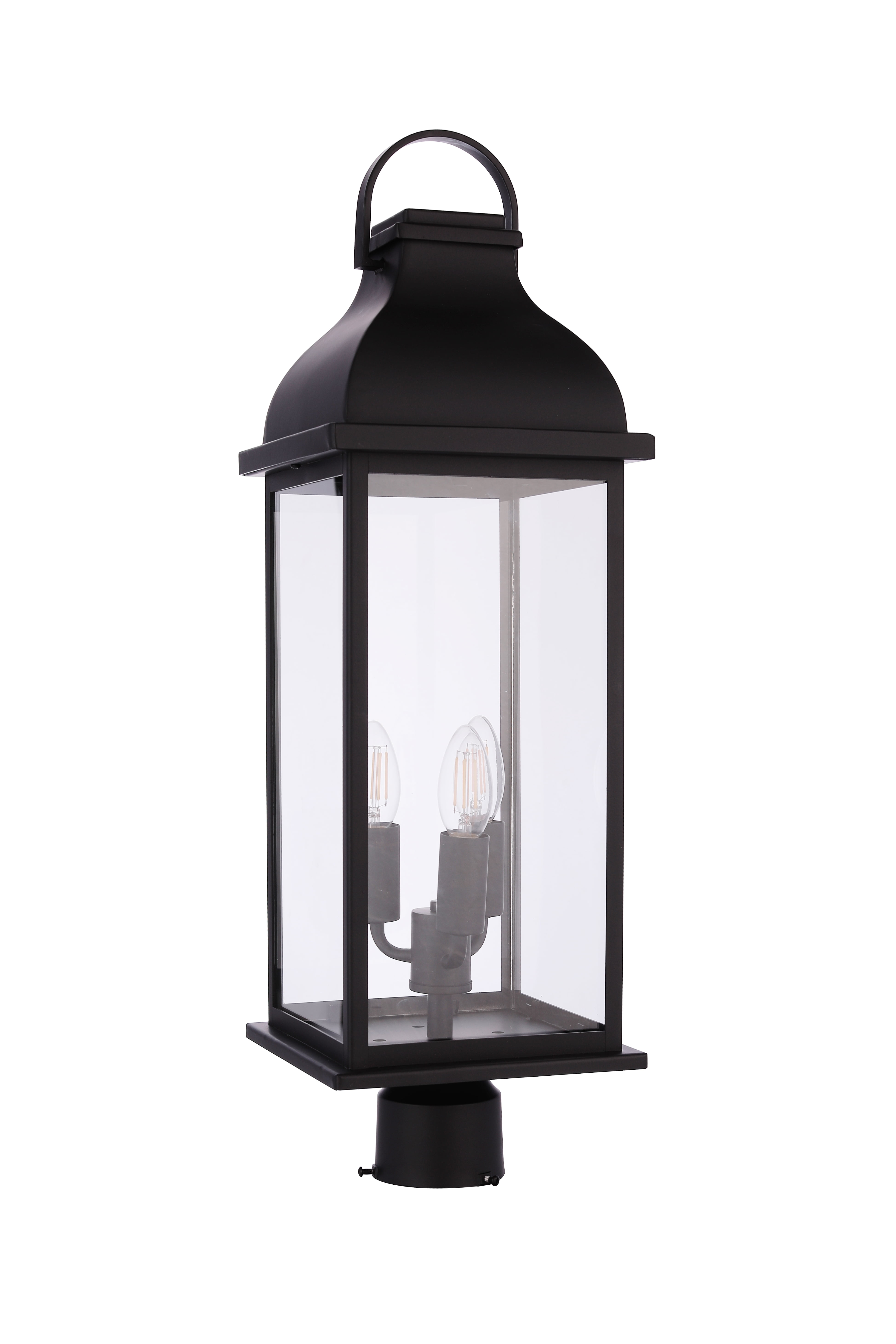Craftmade - Bent Tree 3 Light 26 in. Midnight Finish Pole Mount Outdoor Post Mount with Clear Glass Shade