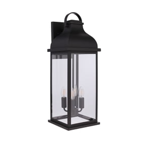 Craftmade - Bent Tree 4 Light 25.75 in. Midnight Finish Wall Mount Outdoor Lantern with Clear Glass Shade