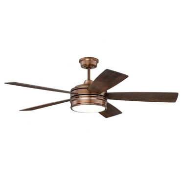 BRX52BCP5-Craftmade Lighting-Braxton - Ceiling Fan with Light Kit in Transitional Style - 52 inches wide by 15.07 inches high-Brushed Copper Finish