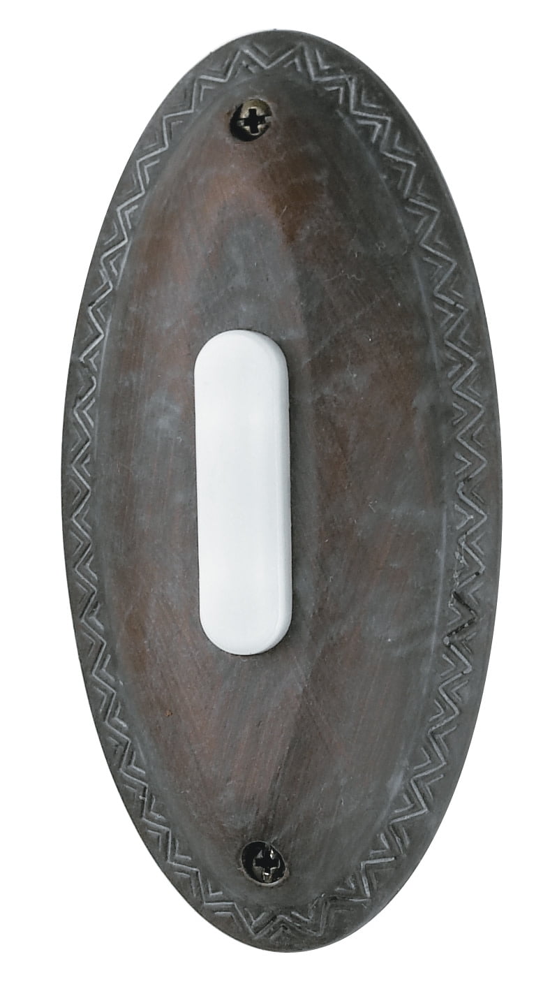 Rustic Brick Oval Lighted Doorbell Push Button
