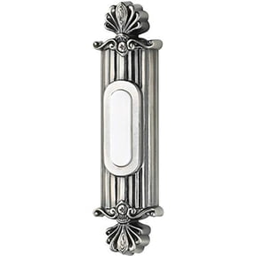 Craftmade BSSO-AP Designer Surface Mount Straight Ornate Lighted Doorbell LED Push Button, Antique Pewter (5"H x 1.38"W)