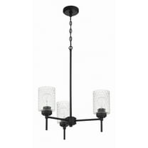 Craftmade - Claire 3 Light 30 in. Flat Black Finish Chandelier with Clear Bubble Glass