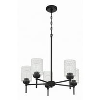 Craftmade - Claire 5 Light 30 in. Flat Black Finish Chandelier with Clear Bubble Glass
