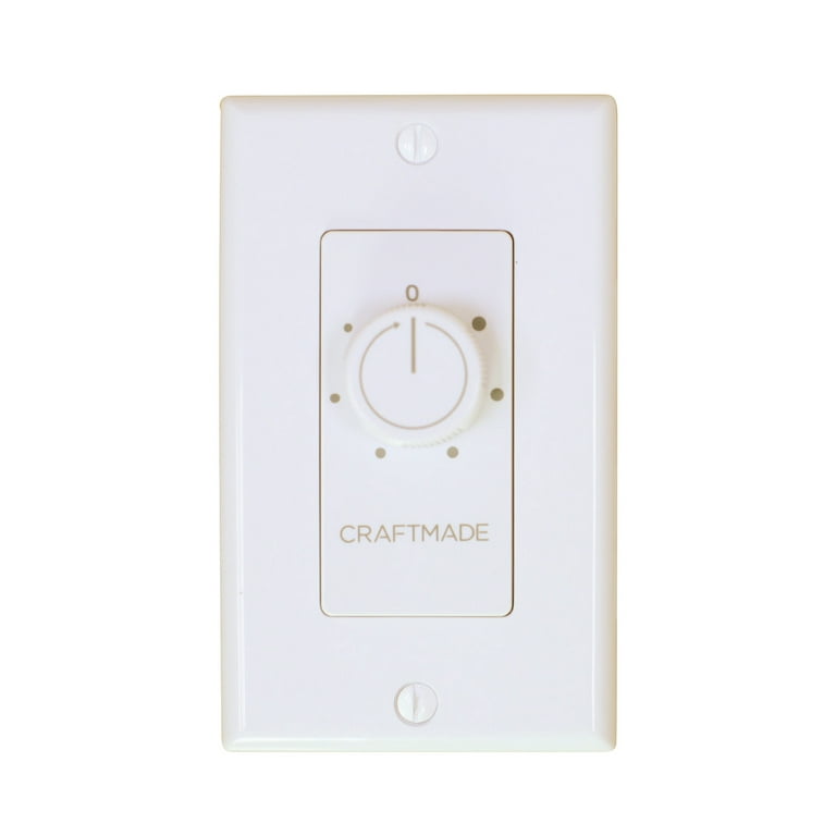 6-Speed DC Motor Wallplate Switch, White 6-Speed DC Motor Wallplate Switch, White
