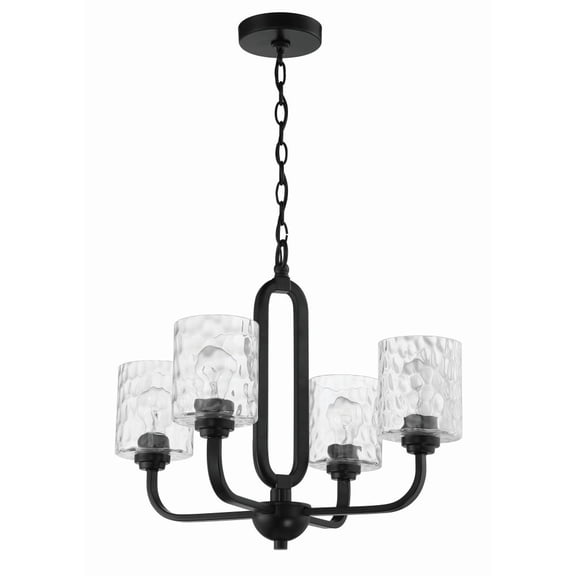 54224-FB Craftmade Lighting Collins - 4 Light Chandelier-Flat Black Finish -Traditional Installation