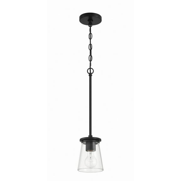 Craftmade - Connell 1 Light 20 in. Flat Black Finish Mini Pendant Light with Clear Glass