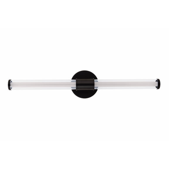 Craftmade - Contrast 1 Light 24 in. Flat Black Finish LED Vanity Light with Clear Outer, Frosted Inner Glass