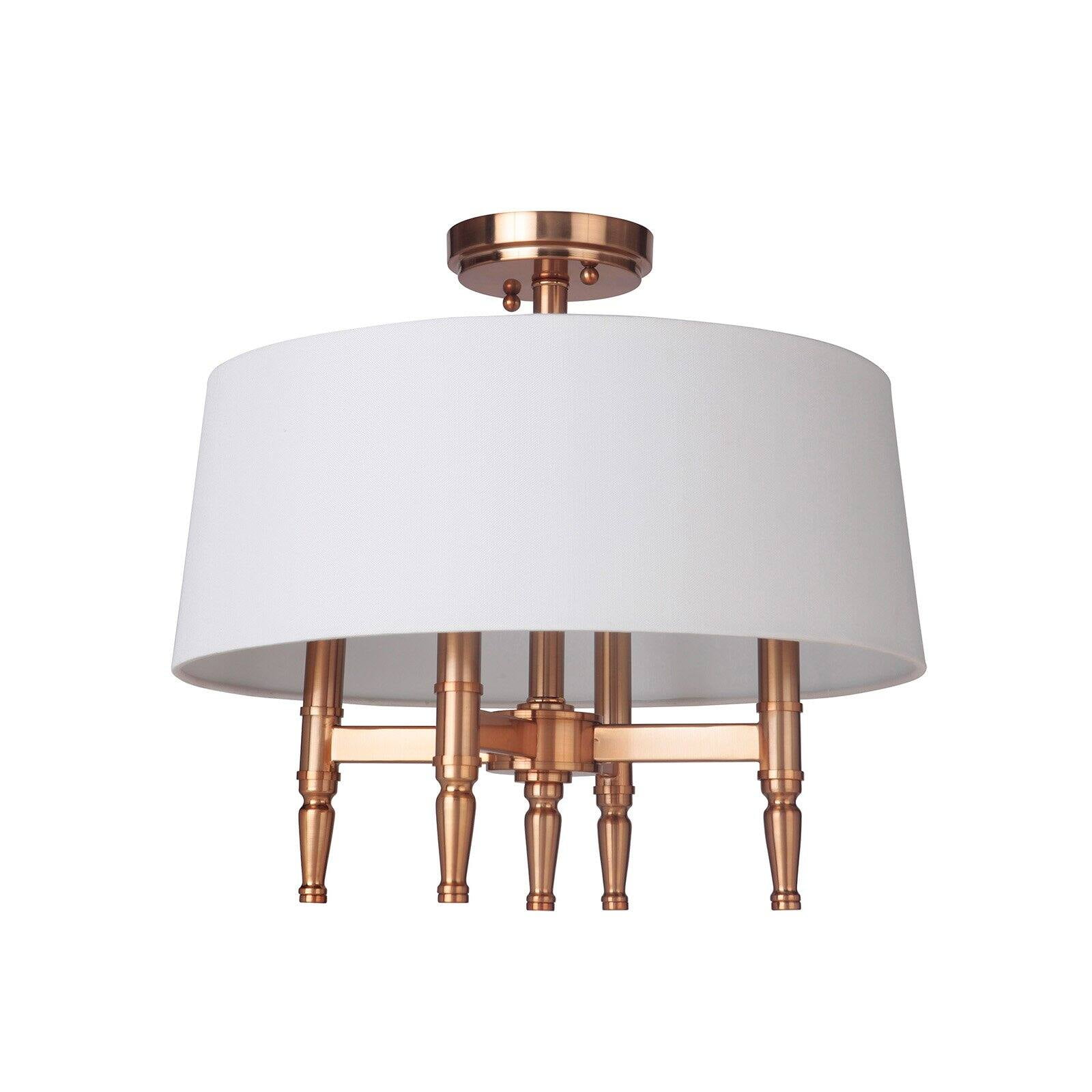 Ella Polished Nickel 4-Bulb Frosted Glass Drum Light