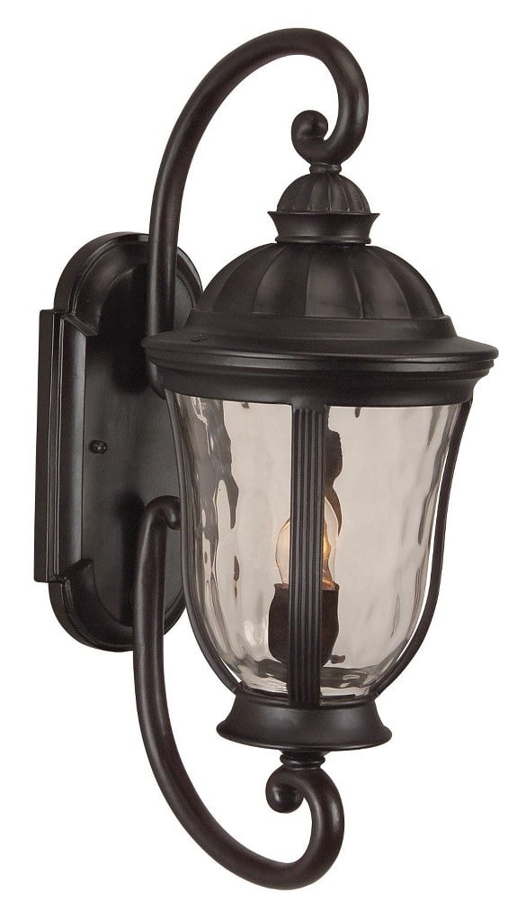 Craftmade Frances Outdoor Wall Sconce - 2-Light, Oiled Bronze, Clear Hammered Glass, 23"H