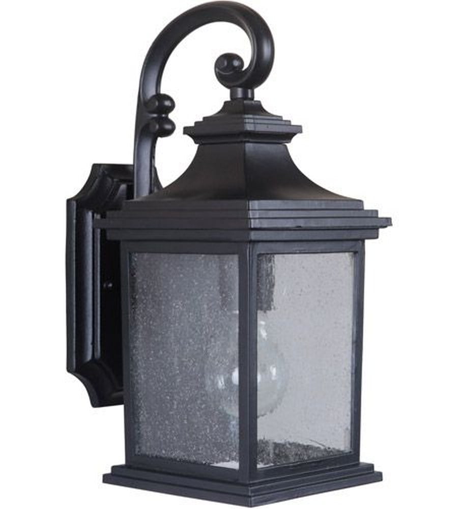 Black Traditional Outdoor Wall Light with Clear Glass Shade
