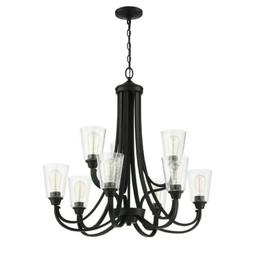 Craftmade  Grace Chandelier 9 - Espresso  (Clear Seeded Glass)
