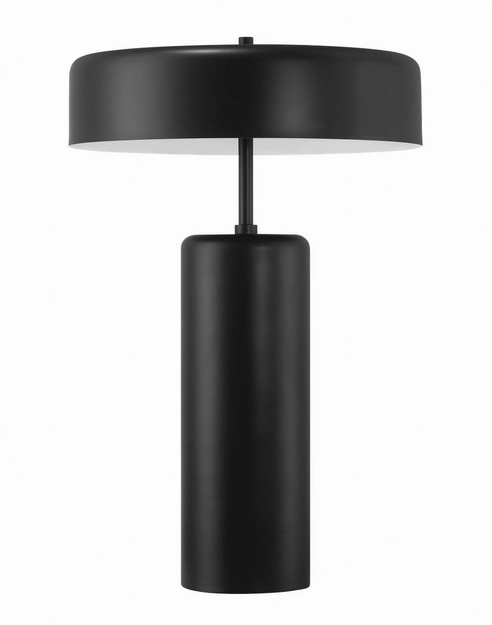 Devina Black Metal 3-Light Table Lamp with Drum Shade